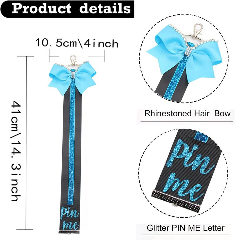 Hipcheer Cheer Pin Strap Pin Me Ribbon for Backpack Glitter Cheerleader Keychain Cheer Gifts Cheer Bow Pin Holder - Image 3